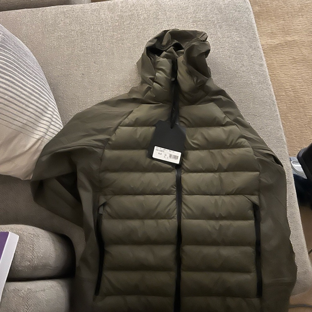 Men's Olive Hooded Puffer Jacket